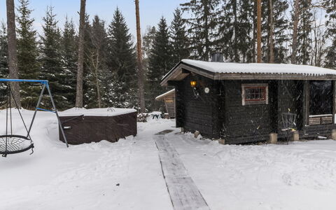 Villa Kökköharju: Wood, Flooring, Floor, Furniture, Wood Flooring, Interior Design, Bunk Bed, Room, Wood Stain, Hardwood
