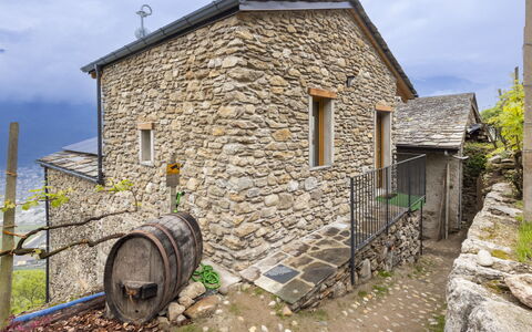 Valtellina 645: Wall, Building, House, Architecture, Cottage, Roof, Rural Area, Door, Human Settlement, Home
