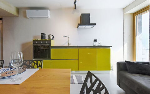 Valtellina 645: Interior Design, Kitchen, Flooring, Yellow, Furniture, Countertop, Lighting, Floor, Cabinetry, Home