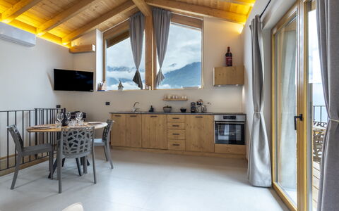 Valtellina 645: Interior Design, Home, Ceiling, Room, Light Fixture, Wood Stain, Hardwood, Chair, Living Room