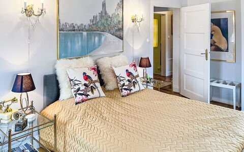 Herrgården: Furniture, Interior Design, Bed, Bedroom, Wall, Floor, Bedding, Flooring, Bed Sheet, Room