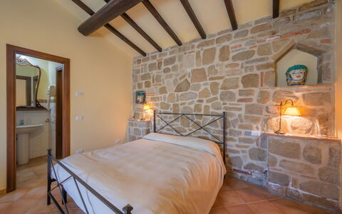Il Giuncheto, Pool, Amazing View, Umbrian Countrys: Furniture, Interior Design, Wall, Flooring, Ceiling, Floor, Lighting, Room, Bed, Bedroom