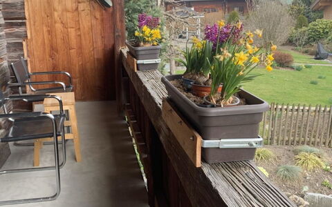 Gartenstudio Belle Vue: Wood, Hardwood, Wood Stain, Balcony, Plank, Flowerpot, Houseplant, Outdoor Structure, Outdoor Furniture, Lumber