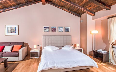 Poropati: Furniture, Interior Design, Bed, Bedroom, Floor, Wood, Room, Flooring, Ceiling, Home