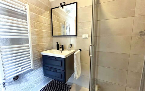 Ivka: Flooring, Floor, Interior Design, Plumbing Fixture, Bathroom, Plumbing, Tile, Room, Bathroom Cabinet