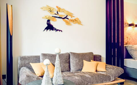 Grubhof: Furniture, Interior Design, Wall, Wood, Cushion, Lighting, Living Room, Floor, Couch, Flooring