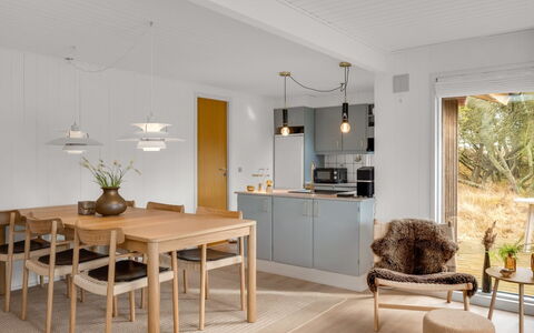 Leonor - 1.8Km from the Sea: Furniture, Flooring, Interior Design, Wood, Light Fixture, Kitchen & Dining Room Table, Floor, Ceiling, Dining Room, Chair
