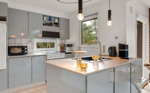 Leonor - 1.8Km from the Sea: Kitchen, Interior Design, Countertop, Kitchen Appliance, Light Fixture, Ceiling, Cabinetry, Lighting, Major Appliance, Furniture