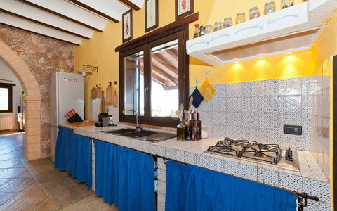 Villa Ophelia: Flooring, Interior Design, Furniture, Floor, Ceiling, Room, Kitchen, Tile, Chair, Light Fixture