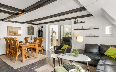 Reika - 500M from the Sea: Furniture, Wood, Interior Design, Flooring, Floor, Chair, Room, Ceiling, Living Room, Apartment