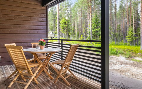 Villa Lumo: Wood, Furniture, Interior Design, Wood Flooring, Deck, Hardwood, Wood Stain, Chair, Porch, Outdoor Furniture