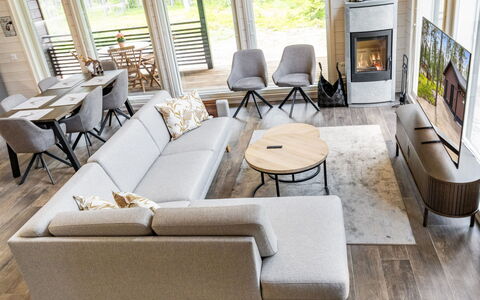 Villa Lumo: Furniture, Flooring, Living Room, Home, Floor, Couch, Interior Design, Apartment, Wood Flooring