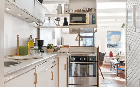 Ake - 10M to the Fjord: Kitchen, Kitchen Appliance, Countertop, Interior Design, Major Appliance, Furniture, Home Appliance, Flooring, Wood, Cabinetry