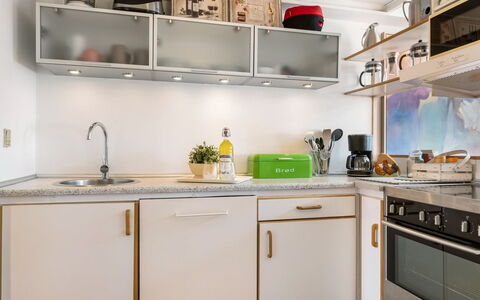 Ake - 10M to the Fjord: Kitchen Appliance, Kitchen, Countertop, Interior Design, Major Appliance, Cabinetry, Furniture, Home Appliance, Room, Lighting