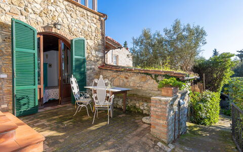 Rosignano Marittimo 13: Furniture, Apartment, Home, Balcony, Wood Stain, Shade, Chair, Eco Hotel, Outdoor Furniture, Houseplant