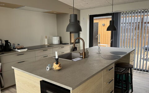 Sharina - 320M to the Fjord: Countertop, Flooring, Furniture, Kitchen, Interior Design, Cabinetry, Floor, Sink, Plumbing Fixture, Tap