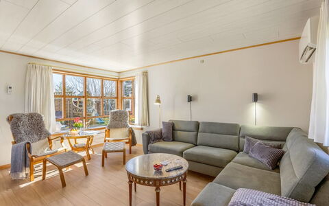 Elza - 700M from the Sea: Furniture, Interior Design, Flooring, Floor, Couch, Wood Flooring, Wood, Living Room, Ceiling, Room