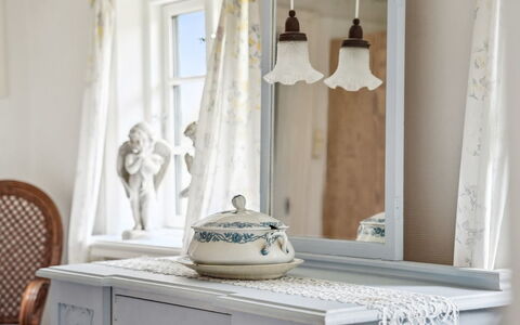 Jule - 1.5Km from the Sea: Furniture, Interior Design, Lighting, Room, Porcelain, Mirror, Drawer, Natural Material, Lamp
