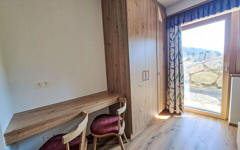 Josephine: Wood, Flooring, Floor, Interior Design, Bedroom, Ceiling, Room, Wood Stain, Bed, Hardwood