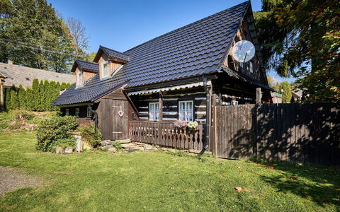 Roubenka U Potoka: Cottage, House, Roof, Home, Siding, Backyard, Yard, Garden, Farmhouse, Lawn