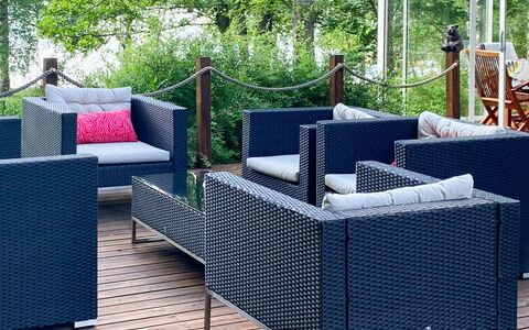 Aurinko Vanaja: Furniture, Outdoor Furniture, Chair, Garden, Outdoor Table, Wicker, Patio, Natural Material, Armrest, Yard