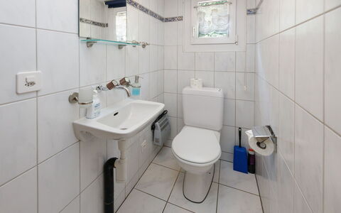 Haus Margrittli: Bathroom, Toilet Seat, Bathroom Sink, Plumbing Fixture, Toilet, Sink, Flooring, Tap, Floor, Interior Design