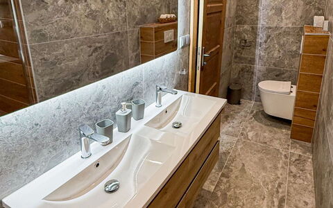 Vilém: Flooring, Wood, Plumbing Fixture, Floor, Bathroom Cabinet, Sink, Bathroom Sink, Interior Design, Plumbing, Bathroom
