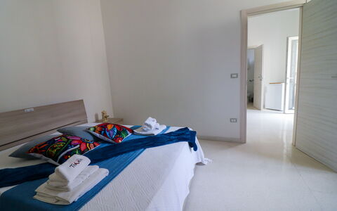 Elaia'S House Cannole: Flooring, Floor, Wood, Interior Design, Furniture, Bed, Bedroom, Bed Sheet, Room, Bedding
