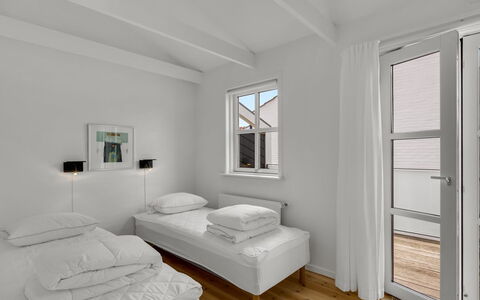 Alwina - 900M from the Sea: Floor, Interior Design, Bedroom, Flooring, Bed, Ceiling, Apartment, Room, Bedding, Bed Frame