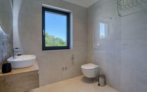 Dream: Flooring, Plumbing Fixture, Interior Design, Floor, Bathroom, Ceiling, Tap, Sink, Mirror