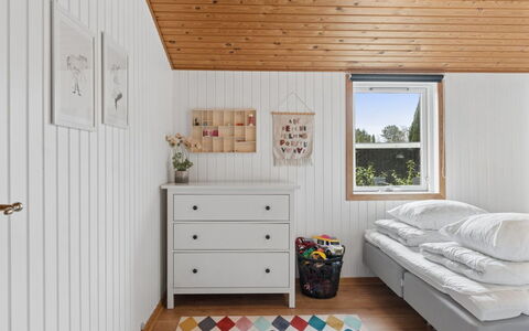 Ansberga - 3.2Km to the Fjord: Interior Design, Bedroom, Wood, Bed, Ceiling, Furniture, Floor, Flooring, Bedding, Bed Sheet