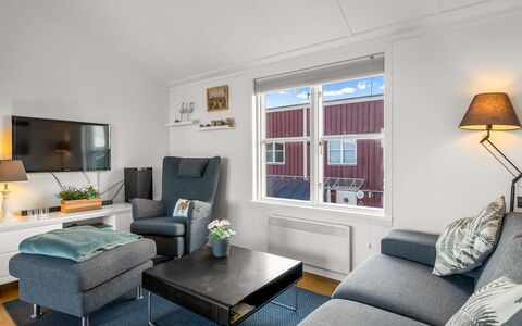 Björk - 10M from the Sea: Furniture, Couch, Interior Design, Living Room, Flooring, Floor, Room, Ceiling, Apartment