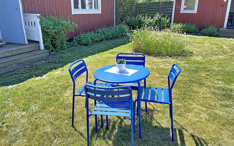 Villa Alvaret: Blue, Furniture, Outdoor Furniture, Chair, Outdoor Table, Garden, Lawn, Backyard, Shade, Yard
