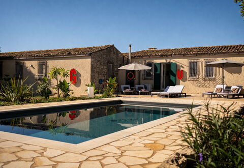 Villa Il Carato, Private Pool, Modica: Outdoor Furniture, Residential Area, Swimming Pool, Home, Estate, Hacienda, Resort, Chair, Villa, Sunlounger