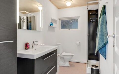 Danail - 250M from the Sea: Plumbing Fixture, Bathroom, Flooring, Bathroom Sink, Sink, Interior Design, Floor, Bathroom Cabinet, Tap, Mirror