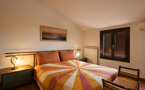 Villa Margi: Interior Design, Wall, Flooring, Wood, Furniture, Floor, Bedroom, Bed, Ceiling, Room