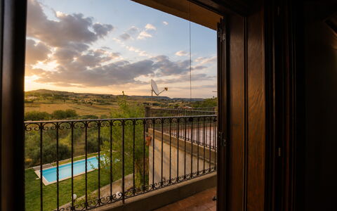 Villa Margi: Dusk, Evening, Sunset, Balcony, Sunrise, Bed Frame, Bedding, Bedroom, Bed