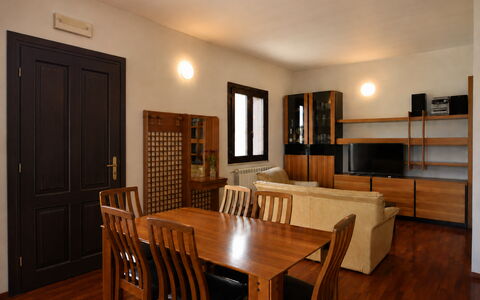 Villa Margi: Furniture, Flooring, Interior Design, Floor, Wood, Ceiling, Wood Flooring, Table, Room, Lighting
