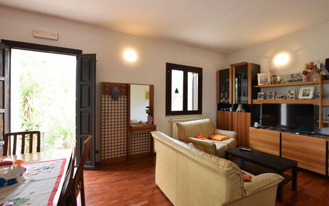 Villa Margi: Furniture, Interior Design, Flooring, Wood, Floor, Ceiling, Table, Room, Living Room, Chair
