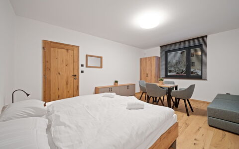 Na Kovárně: Wood, Bedroom, Bed, Interior Design, Bed Sheet, Furniture, Home, Bed Frame, Bedding, Floor
