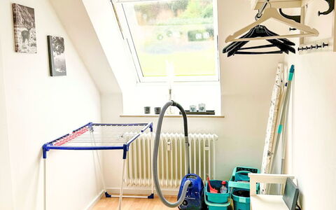 Reitstallweg: Flooring, Floor, Interior Design, Room, Clothes Hanger, Ceiling, Wood Flooring, Shelving