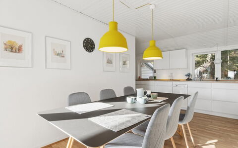 Adde - 150M from the Sea: Furniture, Interior Design, Flooring, Wood, Chair, Floor, Ceiling, Light Fixture, Kitchen & Dining Room Table, Dining Room