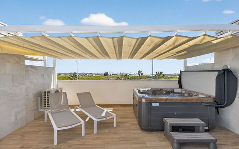 Azure Terras Private Rooftop Spa: Outdoor Furniture, Composite Material, Shade, Swimming Pool, Pergola, Resort, Design, Patio, Chair, Outdoor Structure