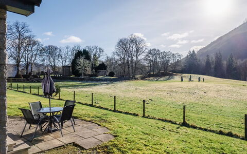 Glenmoriston Estate (2 Cottages): Furniture, Outdoor Furniture, Outdoor Table, Chair, Table, Garden, Backyard, Shade, Patio, Eco Hotel
