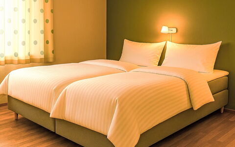 Floren: Interior Design, Bedroom, Bed, Furniture, Bed Sheet, Wood, Bedding, Yellow, Floor, Flooring