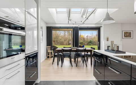 Arild - 700M from the Sea: Kitchen, Interior Design, Countertop, Flooring, Furniture, Ceiling, Wood, Light Fixture, Kitchen Appliance, Lighting