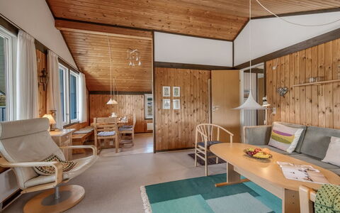 Flory - 400M from the Sea: Interior Design, Flooring, Ceiling, Wood, Floor, Furniture, Light Fixture, Room, Home, Living Room