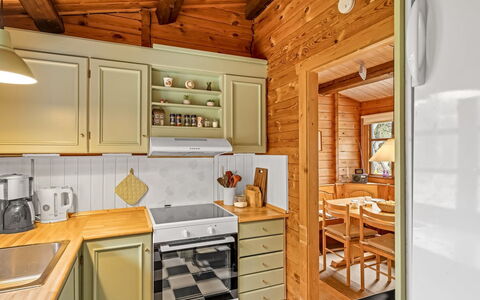 Aksinja - 500M from the Sea: Kitchen, Cabinetry, Kitchen Appliance, Interior Design, Flooring, Major Appliance, Wood, Countertop, Furniture, Ceiling