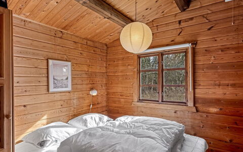 Aksinja - 500M from the Sea: Wood, Bedroom, Ceiling, Hardwood, Home, Bed, Log Cabin, Wood Stain, Cottage, Furniture