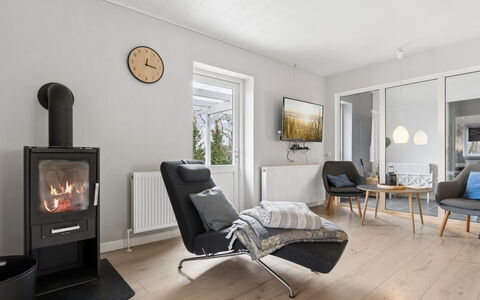 Grette - 600M from the Sea: Furniture, Flooring, Floor, Interior Design, Wood, Living Room, Wood Flooring, Room, Hearth, Home